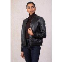 Lakeland Leather Women's 'Braithwaite' Leather Bomber Jacket in Black | Size: 16