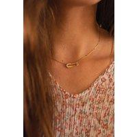 Elk & Bloom Women's Dainty 14K Gold Safety Pin Necklace