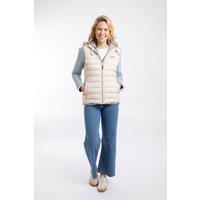 Weird Fish Women's Atissa Lightweight Padded Gilet in Cream | Size: 12