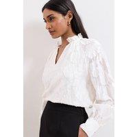 Phase Eight Women's Amal Floral Textured Blouse in Ivory | Size: 14