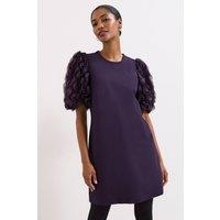 Phase Eight Women's Aida Puff Sleeve Dress in Aubergine | Size: 18