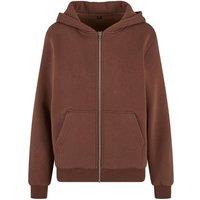 Build Your Brand Women's Fluffy Full Zip Hoodie in Brown | Size: 10