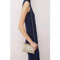 WOVCOR Women's Glitter Envelope Clutch Bag with Chain Strap in Gold