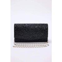 WOVCOR Women's Glitter Envelope Clutch Bag with Chain Strap in Black