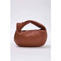 WOVCOR Women's Woven Knotted Handle Mini Grab Bag in Terracotta