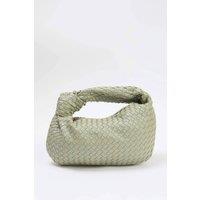 WOVCOR Women's Woven Knotted Handle Mini Grab Bag in Pale Green