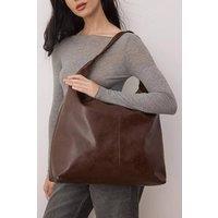 WOVCOR Women's Distressed Faux Leather Oversized Hobo Shoulder Bag in Brown