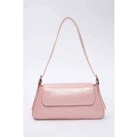 WOVCOR Women's Flap Over Baguette Shoulder Bag in Pink