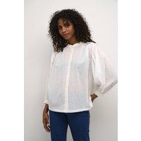 Kaffe Women's KAfroca Balloon Sleeve Blouse in White | Size: 16