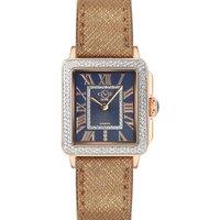GV2 Women's Padova Blue Dial Rose Gold 12300 Swiss Quartz Watch in Brown
