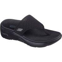 Skechers Women's GO WALK ARCH FIT 2.0 SANDAL Quick-Dry Finished Knit Sandal Black | Size: 5