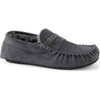 Lands' End Men's Suede Moccasin Slipper in Charcoal | Size: 10