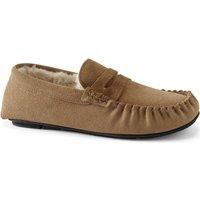 Lands' End Men's Suede Moccasin Slipper in Brown | Size: 10