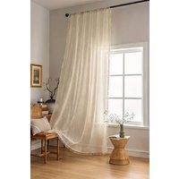 Living and Home 147cm W Set of 2 Lace Curtains for Window in Beige | Size: 160 cm