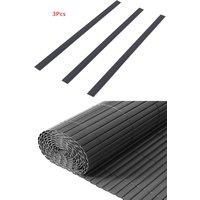 Living and Home 3 Pcs Dark Grey Garden Fence PVC Privacy Screen Panel Slat Strips Fixing