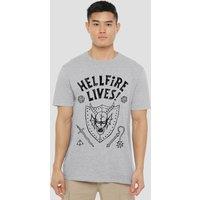 Stranger Things Hellfire Graduation T-Shirt, Athletic Heather in Light Grey | Size: 2XL