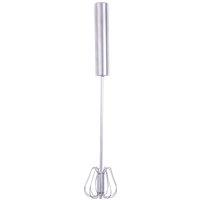 Orsina Durable Press & Spin Silver 35cm Whisk, Innovative Stainless Steel Whisk, Effortless Mixing Best Whisk