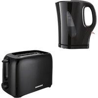 Daewoo Black 'Essentials' Matching Kettle & Toaster Set 2 Slice 6 Setting