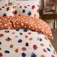 Duvet Day Astrid Reversible Soft Touch Duvet Cover Set in Orange | Size: Double