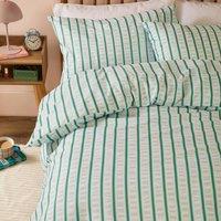 Duvet Day Hettie Soft Touch Striped Duvet Cover Set in Green | Size: King