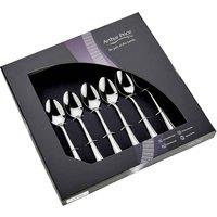 Arthur Price 'Harley' Stainless Steel Set Of 6 Tea Spoons Gift Boxed Cutlery Set in Silver | Size: 6 Pack