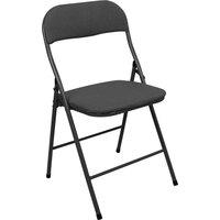 Harbour Housewares Fabric Padded Metal Folding Chair in Black