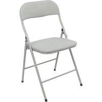 Harbour Housewares Fabric Padded Metal Folding Chair in Grey