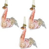 Shatchi Swan Pink 12x13cm - 3Pcs Christmas Hanging Decorations | Size: 12x13 cm