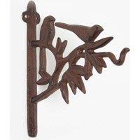 Homescapes Brown Cast Iron Bird Hanging Basket Hook
