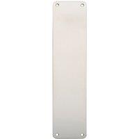Loops Plain Door Finger Plate 350 x 75mm Bright Stainless Steel Push Plate in Metallics