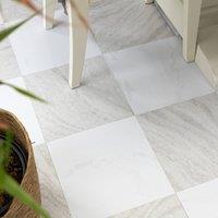 FloorPops Bonneville Beige Self Adhesive Vinyl Floor Tiles Pack of 10 (0.93sqm) in Light Grey | Size: 304.8mm x 304.8mm