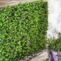 Marco Paul Expanding Artificial Trellis Fake Leaf Purple Flower Hedge in Green