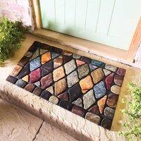 Gainsborough Diamond Stone Doormat, Heavy Duty Non Slip Nylon Pile, 75 x 45cm | Size: 45 cm x 75 cm