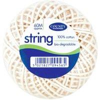 County Stationery Bio-degradable Cotton String Balls (Pack Of 12) in White