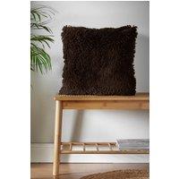 Catherine Lansfield 'Cuddly' Faux Fur Cushion in Chocolate | Size: 45 cm x 45 cm