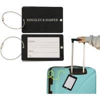 Kingsley & Harper Aluminium Luggage Tag Twin Pack - Matte Black | Size: 2 Pack