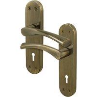 AFIT Antique Brass Twist Door Handles Lock Escutcheon Internal 1 Pair in Bronze | Size: 150mm x 150mm