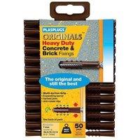 PLASPLUGS Heavy-duty Concrete & Brick Fixings in Brown