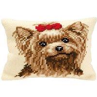 Vervaco CUSHION YORK TERRIER - Cross Stitch Kit: Cushion: Yorkshire Terrier