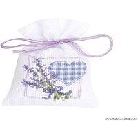 Vervaco Counted Cross Stitch Kit: Gift Bag: Lavender Heart