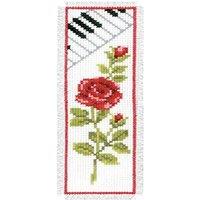 Vervaco B/MARK PIANO - Counted Cross Stitch Kit: Bookmark: Rose & Piano