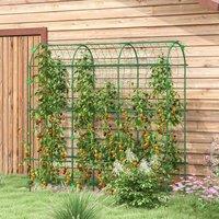OUTSUNNY 183 cm Tall Garden Trellis for Climbing Plants Outdoor in Green