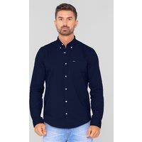 Enorsia Men's Solid Long Sleeve Slim Fit Shirt in Black | Size: 2XL