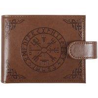 Something Different Men's Viking Compass Faux Leather Wallet in Brown