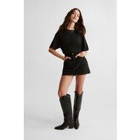 NastyGal Women's The Denim Mini Skirt in Washed Black | Size: 6