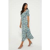 Dorothy Perkins Women's Floral Sweetheart Neckline Midi Dress | Size: 16