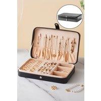 SHEONLY Women's Travel Jewellery Box Organizer Jewelry Gift Box Jewelry Storage Case for Women Girls in Black