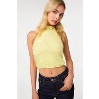 Pink Vanilla Women's Lemon Lace Halter Neck Top | Size: Medium