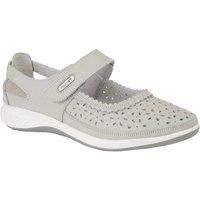 Boulevard Women's Wide Fitting Window Back Punched Bar Shoes in Light Grey | Size: 8