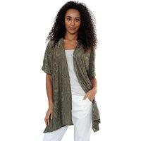 Saloos Women's Lightweight Textured Open-Front Jacket in Green